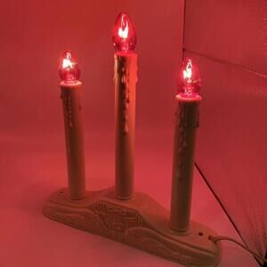 Vintage Christmas 3 Bulbs Single Candles Electric Plastic Drip Candoliers​​​​​